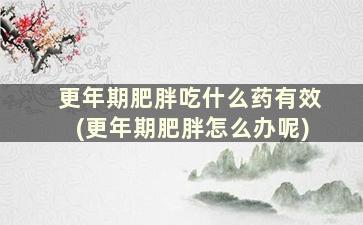 更年期肥胖吃什么药有效(更年期肥胖怎么办呢)