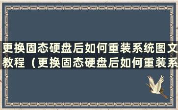 更换固态硬盘后如何重装系统图文教程（更换固态硬盘后如何重装系统）