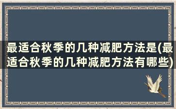 最适合秋季的几种减肥方法是(最适合秋季的几种减肥方法有哪些)