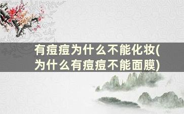 有痘痘为什么不能化妆(为什么有痘痘不能面膜)