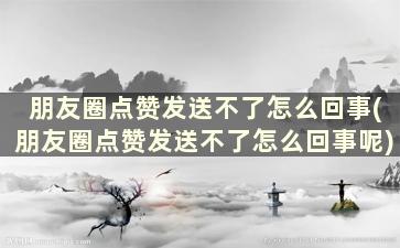 朋友圈点赞发送不了怎么回事(朋友圈点赞发送不了怎么回事呢)