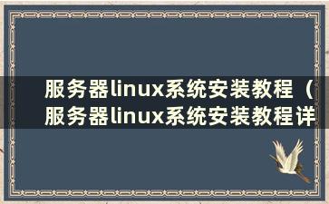 服务器linux系统安装教程（服务器linux系统安装教程详解）