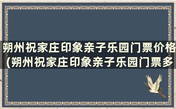 朔州祝家庄印象亲子乐园门票价格(朔州祝家庄印象亲子乐园门票多少)