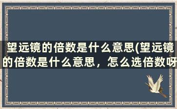 望远镜的倍数是什么意思(望远镜的倍数是什么意思，怎么选倍数呀)