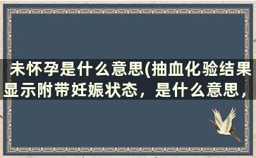 未怀孕是什么意思(抽血化验结果显示附带妊娠状态，是什么意思，医生说没怀孕)