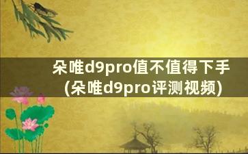 朵唯d9pro值不值得下手(朵唯d9pro评测视频)