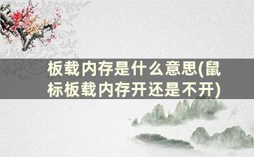 板载内存是什么意思(鼠标板载内存开还是不开)