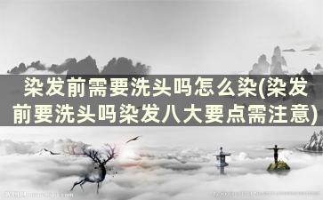 染发前需要洗头吗怎么染(染发前要洗头吗染发八大要点需注意)