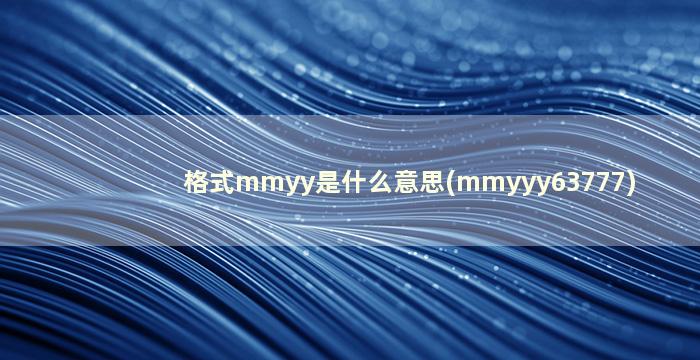 格式mmyy是什么意思(mmyyy63777)