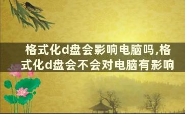 格式化d盘会影响电脑吗,格式化d盘会不会对电脑有影响