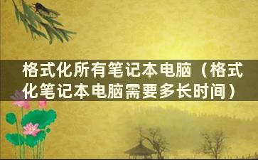 格式化所有笔记本电脑（格式化笔记本电脑需要多长时间）