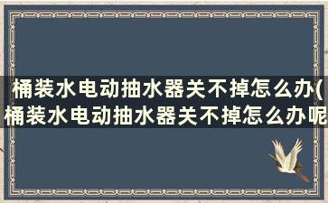 桶装水电动抽水器关不掉怎么办(桶装水电动抽水器关不掉怎么办呢)