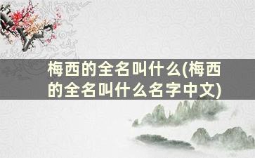 梅西的全名叫什么(梅西的全名叫什么名字中文)