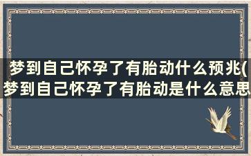 梦到自己怀孕了有胎动什么预兆(梦到自己怀孕了有胎动是什么意思周公解梦)