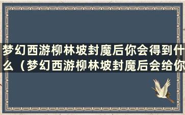 梦幻西游柳林坡封魔后你会得到什么（梦幻西游柳林坡封魔后会给你修炼果子？）