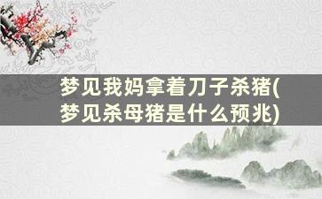 梦见我妈拿着刀子杀猪(梦见杀母猪是什么预兆)