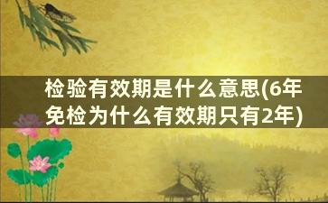 检验有效期是什么意思(6年免检为什么有效期只有2年)