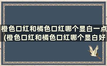 橙色口红和橘色口红哪个显白一点(橙色口红和橘色口红哪个显白好看)