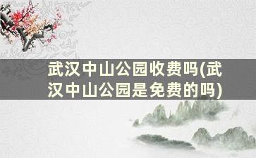 武汉中山公园收费吗(武汉中山公园是免费的吗)