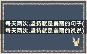 每天两次,坚持就是美丽的句子(每天两次,坚持就是美丽的说说)