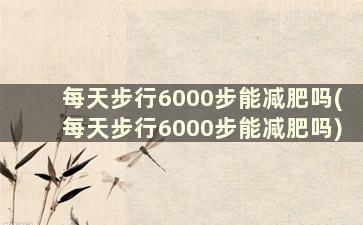 每天步行6000步能减肥吗(每天步行6000步能减肥吗)