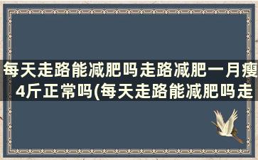 每天走路能减肥吗走路减肥一月瘦4斤正常吗(每天走路能减肥吗走路减肥一月瘦4斤可以吗)