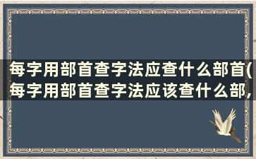 每字用部首查字法应查什么部首(每字用部首查字法应该查什么部,除部首外还有几画)