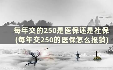 每年交的250是医保还是社保(每年交250的医保怎么报销)