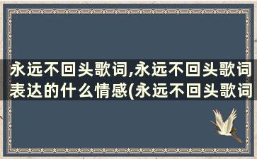 永远不回头歌词,永远不回头歌词表达的什么情感(永远不回头歌词是什么意思)