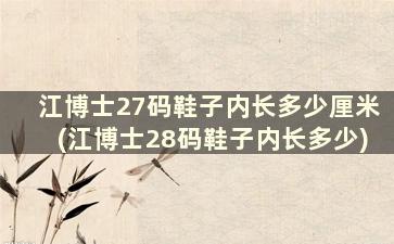 江博士27码鞋子内长多少厘米(江博士28码鞋子内长多少)