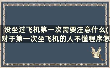 没坐过飞机第一次需要注意什么(对于第一次坐飞机的人不懂程序怎么办)