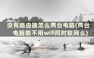 没有路由器怎么两台电脑(两台电脑能不用wifi同时联网么)