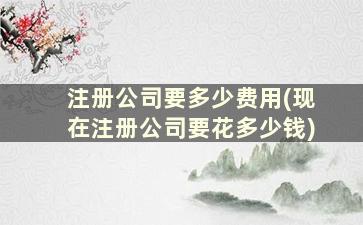 注册公司要多少费用(现在注册公司要花多少钱)