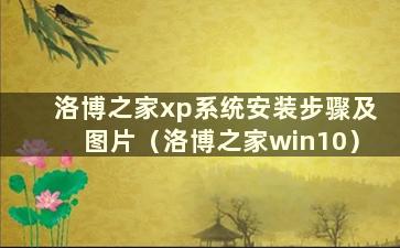 洛博之家xp系统安装步骤及图片（洛博之家win10）