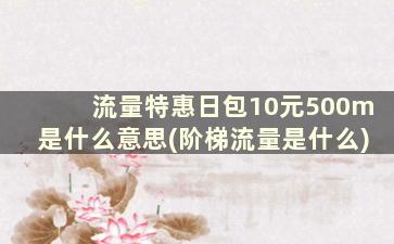 流量特惠日包10元500m是什么意思(阶梯流量是什么)