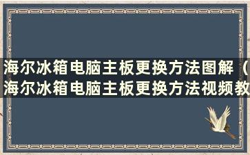 海尔冰箱电脑主板更换方法图解（海尔冰箱电脑主板更换方法视频教程）