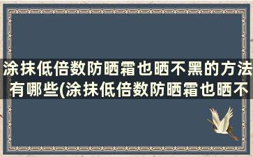 涂抹低倍数防晒霜也晒不黑的方法有哪些(涂抹低倍数防晒霜也晒不黑的方法吗)