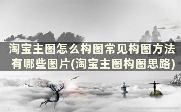 淘宝主图怎么构图常见构图方法有哪些图片(淘宝主图构图思路)