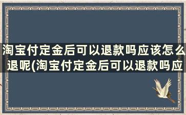 淘宝付定金后可以退款吗应该怎么退呢(淘宝付定金后可以退款吗应该怎么退货)