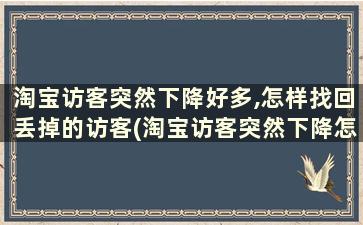 淘宝访客突然下降好多,怎样找回丢掉的访客(淘宝访客突然下降怎么办)