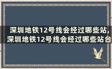 深圳地铁12号线会经过哪些站,深圳地铁12号线会经过哪些站台