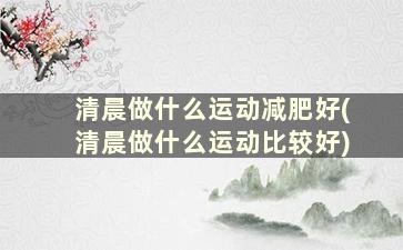 清晨做什么运动减肥好(清晨做什么运动比较好)