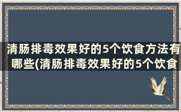 清肠排毒效果好的5个饮食方法有哪些(清肠排毒效果好的5个饮食方法)