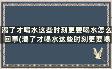 渴了才喝水这些时刻更要喝水怎么回事(渴了才喝水这些时刻更要喝水怎么回事)