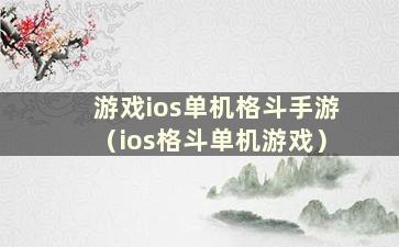 游戏ios单机格斗手游（ios格斗单机游戏）