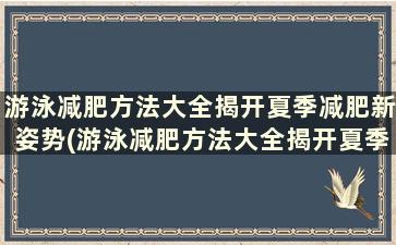 游泳减肥方法大全揭开夏季减肥新姿势(游泳减肥方法大全揭开夏季减肥新姿势)