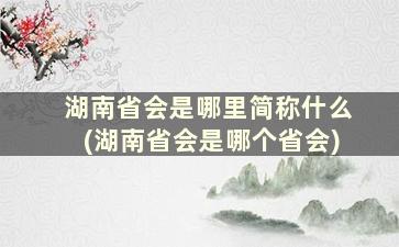 湖南省会是哪里简称什么(湖南省会是哪个省会)