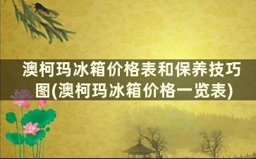 澳柯玛冰箱价格表和保养技巧图(澳柯玛冰箱价格一览表)