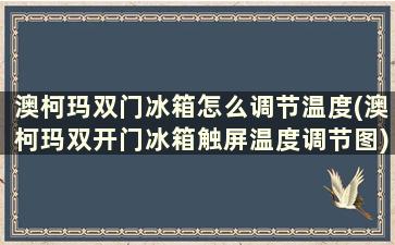 澳柯玛双门冰箱怎么调节温度(澳柯玛双开门冰箱触屏温度调节图)