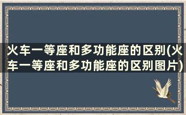 火车一等座和多功能座的区别(火车一等座和多功能座的区别图片)